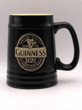 Guinness Black and Tan Etched Mug Excellent Condition